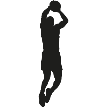 Basketball Player Shooting Hoops Silhouette - $44.95