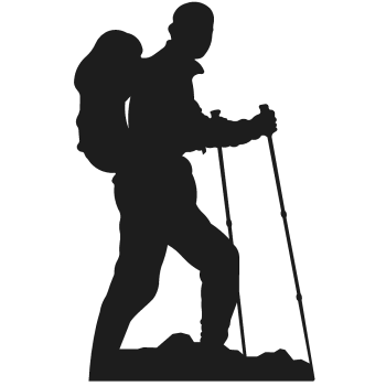 Mountaineer Hiker Mountain Climber Silhouette - $49.95