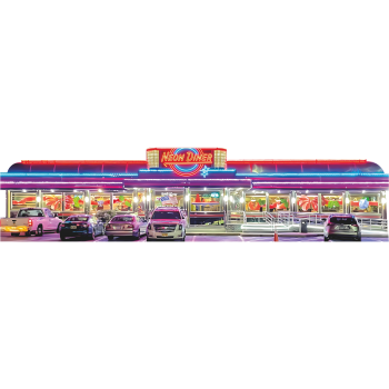 Neon 1950s Night Diner Restaurant Cardboard Cutout -$0.00