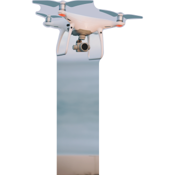 Unmanned Quadcopter Camera Spy Drone Plane Flying  Cardboard Cutout -$0.00