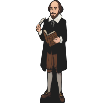 William Shakespeare Illustration Cardboard Cutout -$0.00