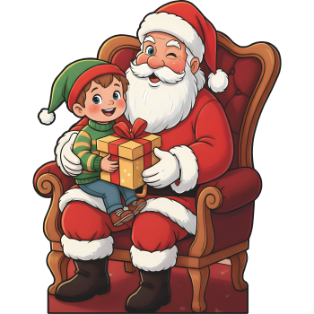 Cartoon Sitting Santa Christmas Cardboard Cutout -$0.00