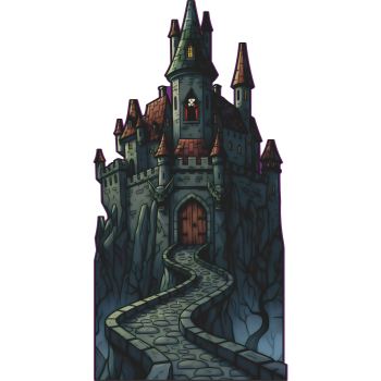 Dracula Vampire Haunted House Halloween Castle Cardboard Cutout -$0.00