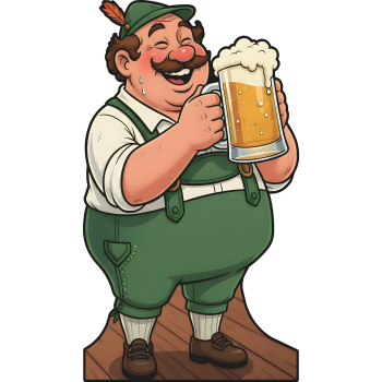 German Octoberfest Oktoberfest Beer Garden Lager Drinking Man Cardboard Cutout -$0.00
