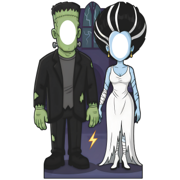 Frankenstein Monster and Bride Spooky Halloween Couple Stand In Cardboard Cutout -$0.00