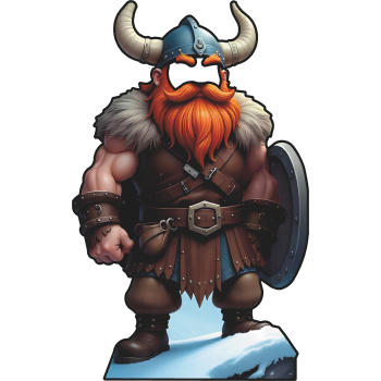 Red Beard Viking Shield Stand In Cardboard Cutout Standee Standup -$0.00