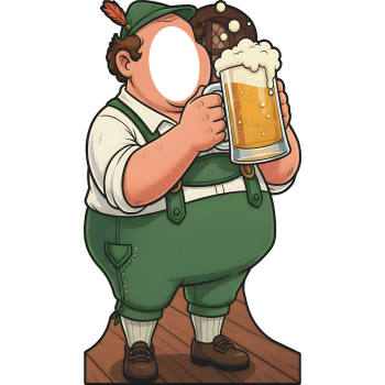 German Octoberfest Oktoberfest Beer Garden Lager Drinking Man Stand In Cardboard Cutout -$0.00