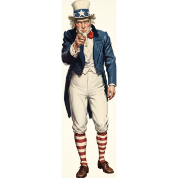Uncle Sam Wants You for US Army Cardboard Cutout -$0.00