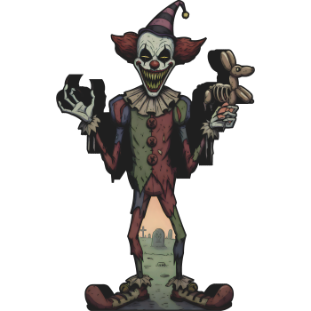 Creepy Evil Scary Killer Halloween Clown Cardboard Cutout -$0.00