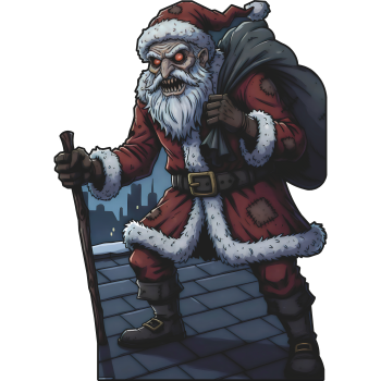 Ghoul Nightmare Santa Christmas Halloween Krampus Cardboard Cutout -$0.00 Ghoul Nightmare Santa Christmas Halloween Krampus Cardboard Cutout