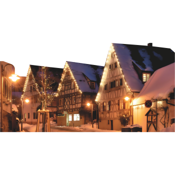 German Christmas Village Snow Winter Town Lights Cardboard Cutout -$0.00 German Christmas Village Snow Winter Town Lights Cardboard Cutout