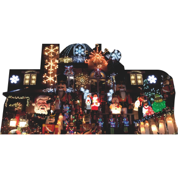 Christmas Night Light Lights Decoration House Santa Nutcracker Tree Elf Cardboard Cutout -$0.00