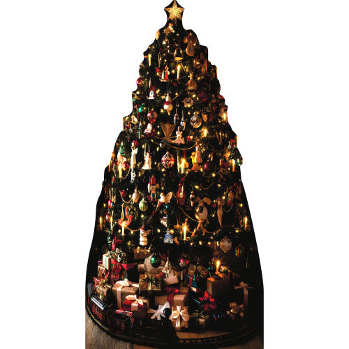Holiday Christmas Tree Presents Toy Train Set Cardboard Cutout Holiday Christmas Tree Presents Toy Train Set Cardboard Cutout