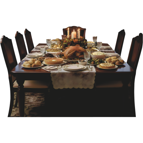 Thanksgiving Holiday Table Food Spread Plates Platter Cardboard Cutout Thanksgiving Holiday Table Food Spread Plates Platter Cardboard Cutout