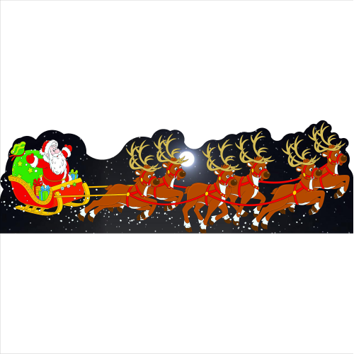 Santa with Sleigh Reindeer Rudolph Cardboard Cutout Standee Standup Santa with Sleigh Reindeer Rudolph Cardboard Cutout Standee Standup
