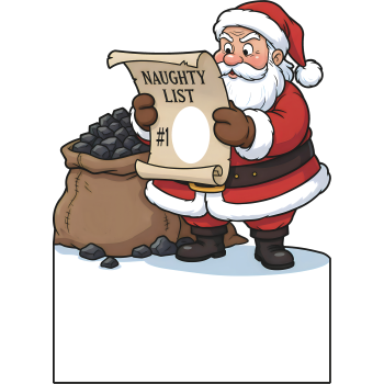 Cartoon Santa Number 1 On Naughty List Stand In Cardboard Cutout -$0.00