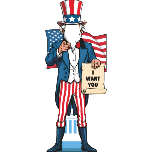 Cartoon Uncle Sam I Want You American Flag Suit Stand In Cardboard Cutout Cartoon Uncle Sam I Want You American Flag Suit Stand In Cardboard Cutout