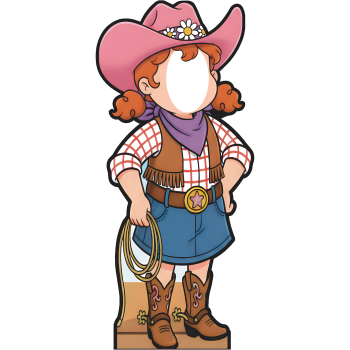 Cartoon Country Cowgirl Western Cowboy Wild West Stand In Cardboard Cutout -$0.00