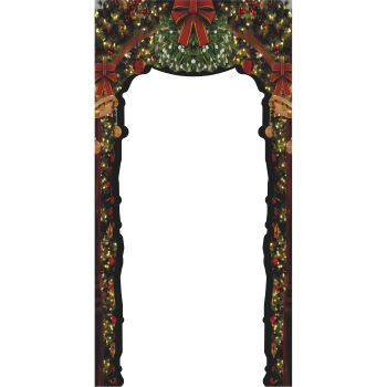 Christmas Holiday Mistletoe Arch Stand In Cardboard Cutout -$0.00