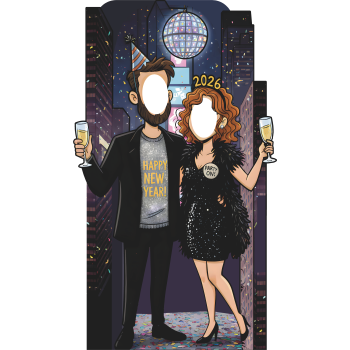 New Years Couple 2026 Stand In Cardboard Cutout Standee Standup -$0.00