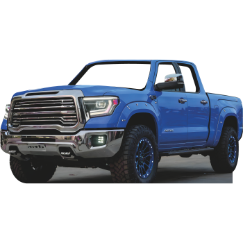 Blue American Pickup Truck Stand In Cardboard Cutout -$0.00