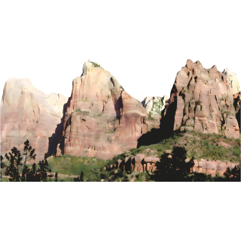 Three Patriarchs Zion Canyon Utah Sandstone Canyon Cardboard -$0.00