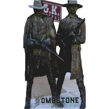 OK Corral Gunfight Wyatt Earp Doc Holiday Tombstone Arizona Monument Cardboard Cutout -$0.00
