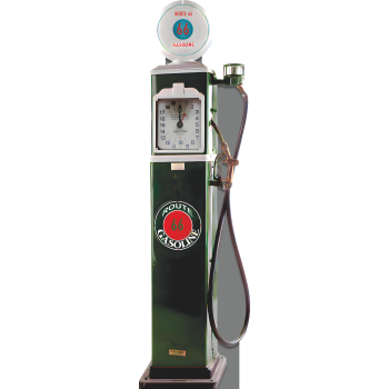 Vintage Green 1930 Route 66 Gas Pump Cardboard Cutout -$0.00