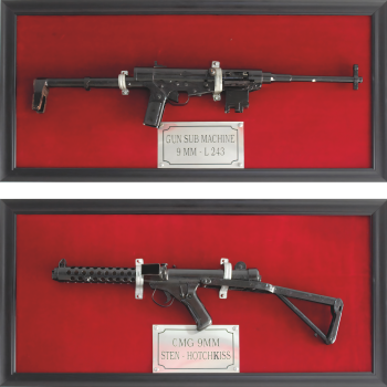 Sub Machine Gun 2pack World War 9MM CMG Sten Hotchkiss Display Prop Cardboard Cutout -$0.00