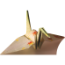 Japanese Origami Crane Folded Paper Art Cardboard Cutout