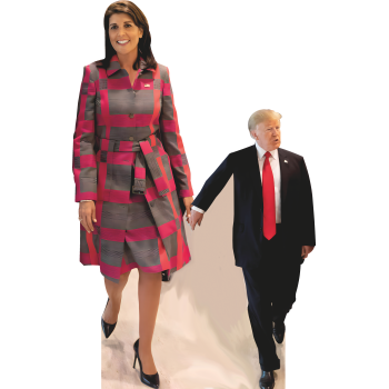 Nikky Haley With Little Donald Trump Cardboard Cutout Standee Standup -$48.99