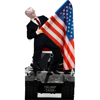 Donald Trump Tank American Flag Cardboard Cutout Standee Standup -$0.00