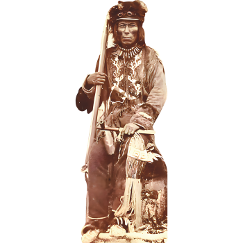 Chief Mato Wakan Medicine Bear Rifle Pipe Sioux 1870s Cardboard Cutout Standee Standup