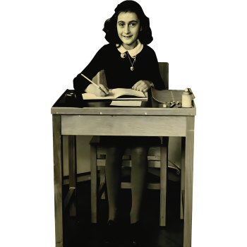 Anne Frank Diary Sitting School Desk Cardboard Cutout Standee Standup