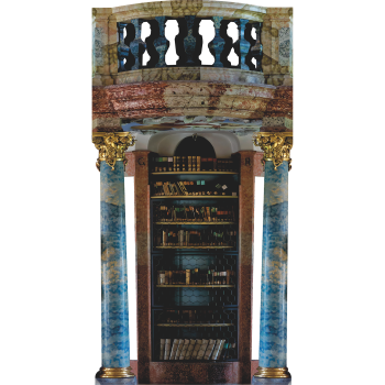 Wiblingen Monastery Germany Library Book Shelf Books Baroque Architecture Columns Cardboard Cutout Standup Standee -$0.00