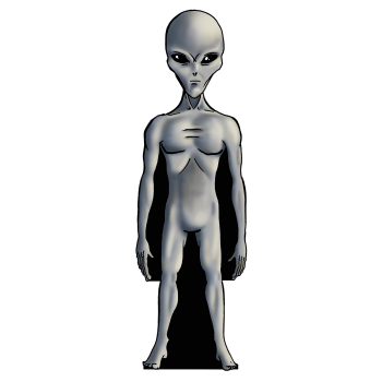 Roswell Grey Ancient Alien Illustration Extra Terrestrial Cardboard Cutout Standup Standee