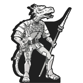 Kobold Dragonborn Dragon Spear DND Armour Armor Chain Fantasy RPG Cardboard Cutout Standup Standee