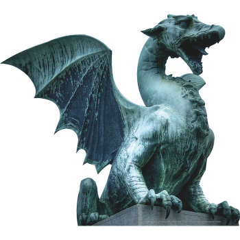 Dragon Statue Medieval Fantasy Rings Lord Dungeons Cardboard Cutout Standee Standup