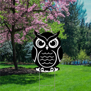 Owl Silhouette Plastic Outdoor Yard Sign Decoration Cutout
