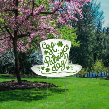 Irish St Patricks Day Hat Plastic Outdoor Yard Sign Decoration Cutout