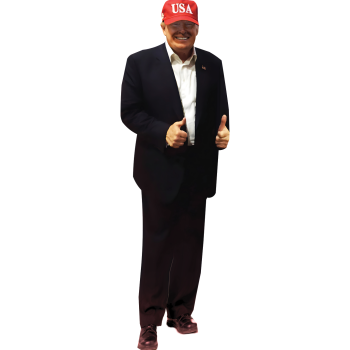 Donald Trump Red USA Hat Thumbs Up Cardboard Cutout Standup Standee -$0.00