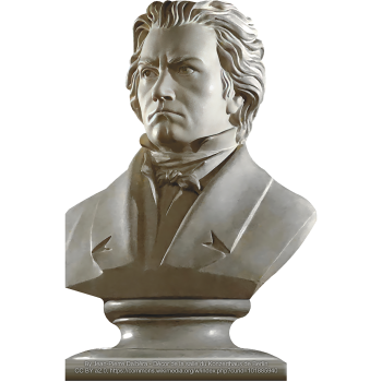 Ludwig Van Beethoven Marble Bust Statue Head Cardboard Cutout Standee Standup -$0.00