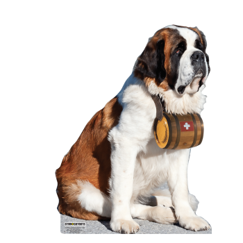 SC2435 St Bernard Brandy Barrel Rescue Dog Cardboard Cutout Standee Standup