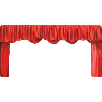 Wide Theater Red Curtain Stage Puppet Show Stand In Cardboard Cutout Standee Standup