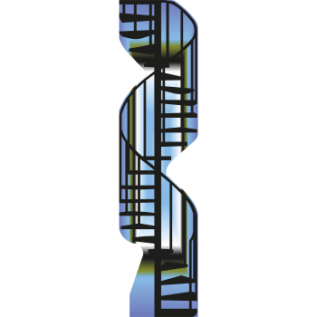 Spiral Staircase Stairs Silhouette Cardboard Cutout Standee Standup