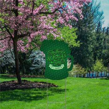 Happy Saint Patrick’s Patty’s Day Beer Mug Plastic Outdoor Yard Sign Decoration Cutout
