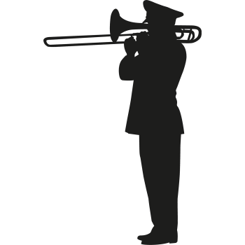 Marching Band Military Trombone Trumpet Tuba Player Silhouette Cardboard Cutout Standee Standup -$0.00