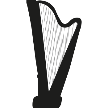 Harp Silhouette Classical Cardboard Cutout Standee Standup -$0.00
