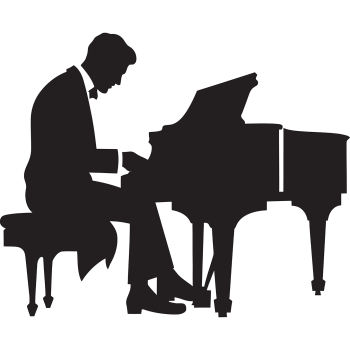 Piano Player Silhouette Classical Jazz Cardboard Cutout Standee Standup