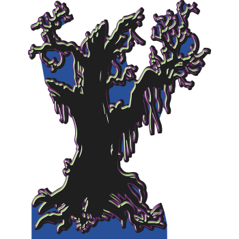 Spooky Tree Neon Colors Silhouette Cardboard Cutout Standee Standup -$0.00
